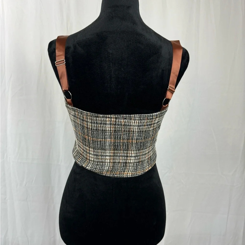 NWT Fabonics Plaid Corset Adjustable Cami Top Sz Small - Picture 4 of 6